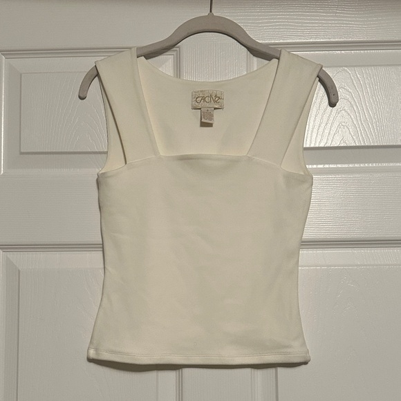 Vtg Cache Off White Dress Tank Top, Sz S - Picture 1 of 7